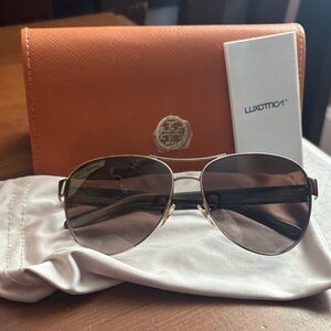 Tory Burch Gold Frame Sunglasses with Brown Lenses